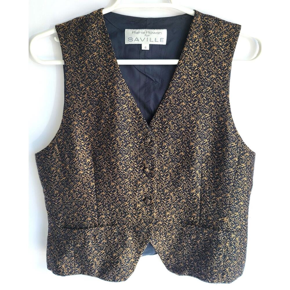 Rena Rowan for Saville Women's Vest Gold and Black Size 6